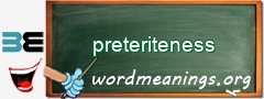 WordMeaning blackboard for preteriteness
